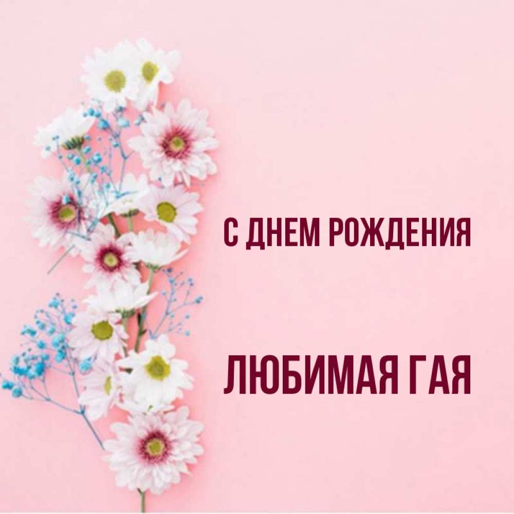 Открытка на каждый день с именем, любимая-ГаЯ С днем рождения Родная моя с днем рождения тебя картинка с цветами белыми и голубыми Прикольная открытка с пожеланием онлайн скачать бесплатно 