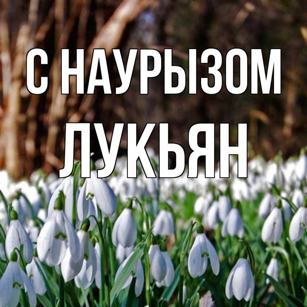 Открытка на каждый день с именем, Лукьян С наурызом с подснежниками 1 Прикольная открытка с пожеланием онлайн скачать бесплатно 