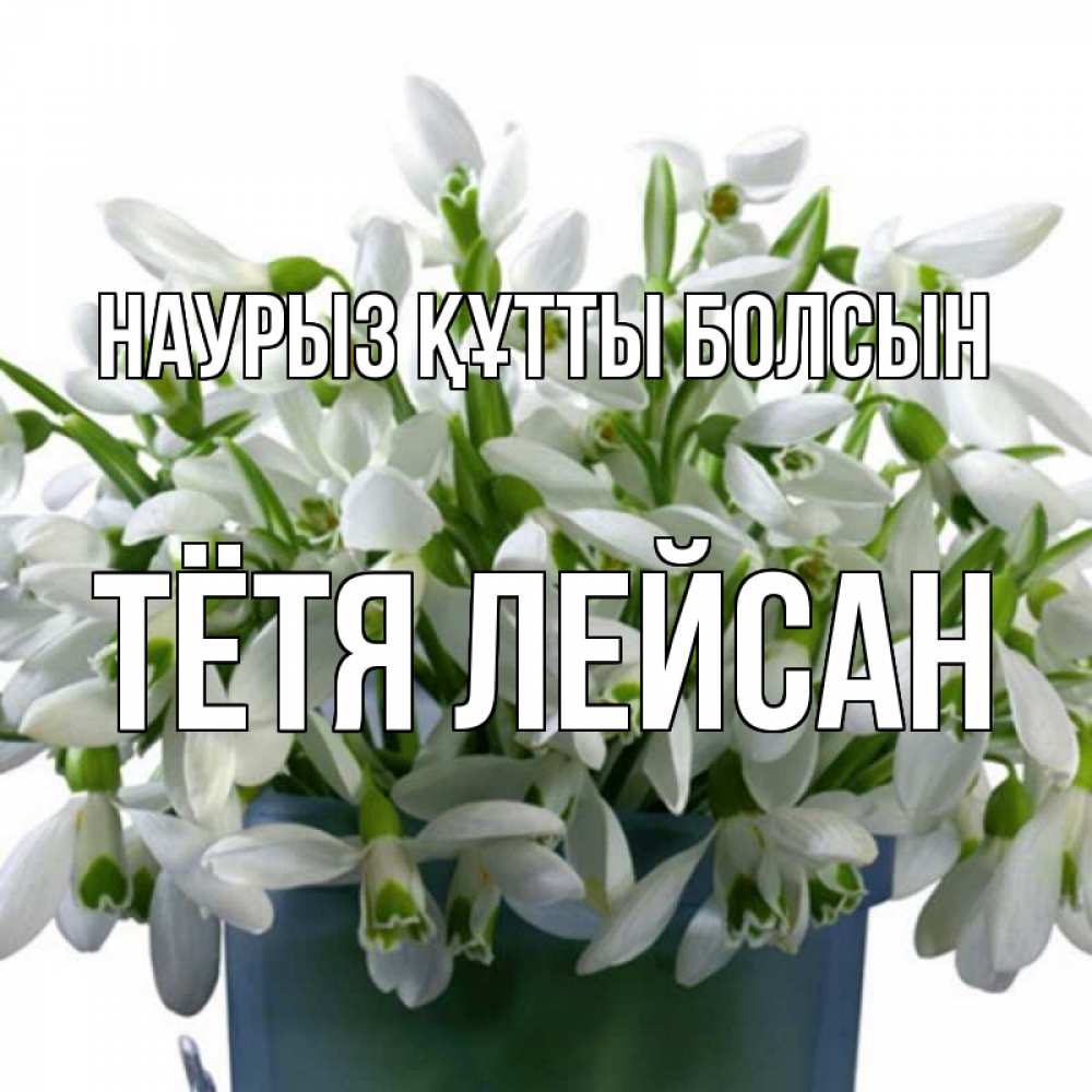 Открытка на каждый день с именем, Тётя-Лейсан Наурыз құтты болсын цветы к наурызу Прикольная открытка с пожеланием онлайн скачать бесплатно 