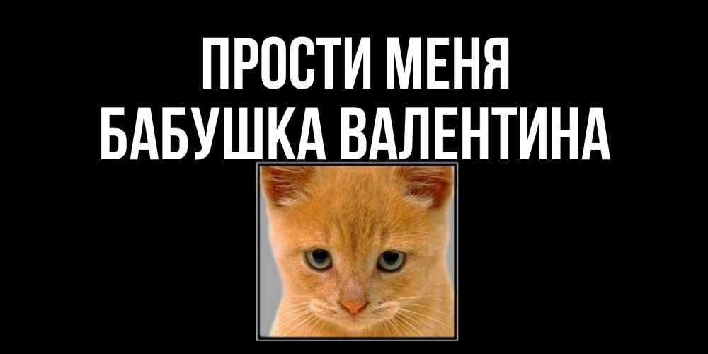 Открытка на каждый день с именем, Бабушка-Валентина Прости меня рыжий грустный кот просит прощения Прикольная открытка с пожеланием онлайн скачать бесплатно 