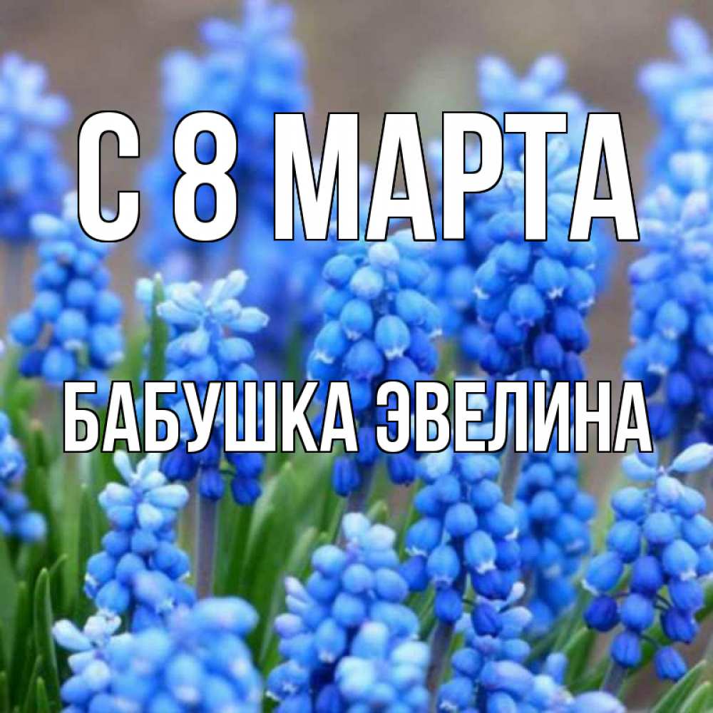 Открытка на каждый день с именем, Бабушка-Эвелина С 8 МАРТА Поздравительная открытка для женщин с цветами на праздничную дату Прикольная открытка с пожеланием онлайн скачать бесплатно 