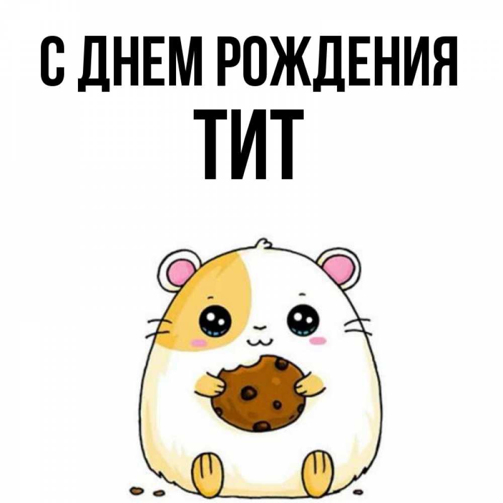 Открытка на каждый день с именем, Тит С днем рождения с днюхой Прикольная открытка с пожеланием онлайн скачать бесплатно 