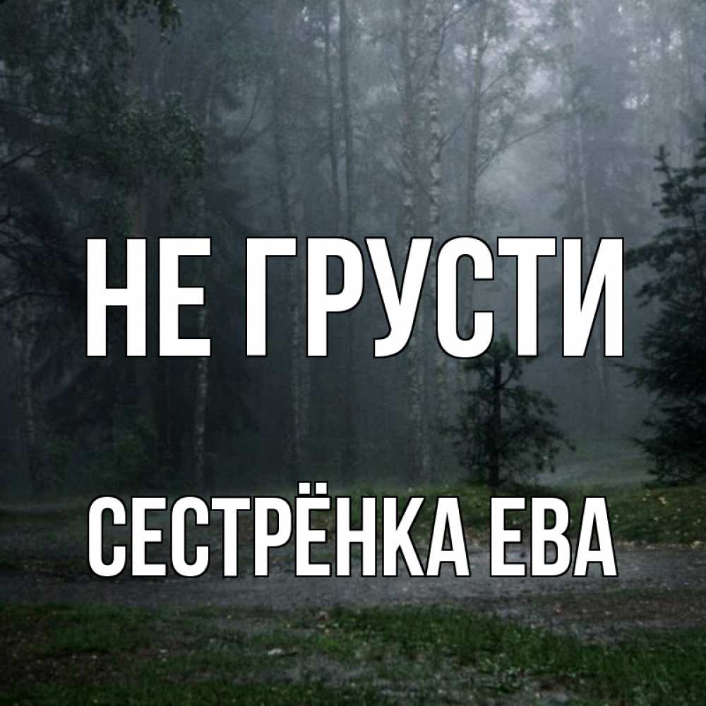 Открытка на каждый день с именем, Сестрёнка-Ева Не грусти осень Прикольная открытка с пожеланием онлайн скачать бесплатно 