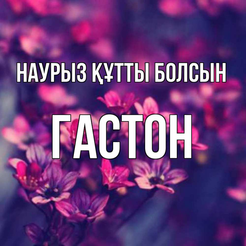 Открытка на каждый день с именем, Гастон Наурыз құтты болсын небольшие цветы 1 Прикольная открытка с пожеланием онлайн скачать бесплатно 