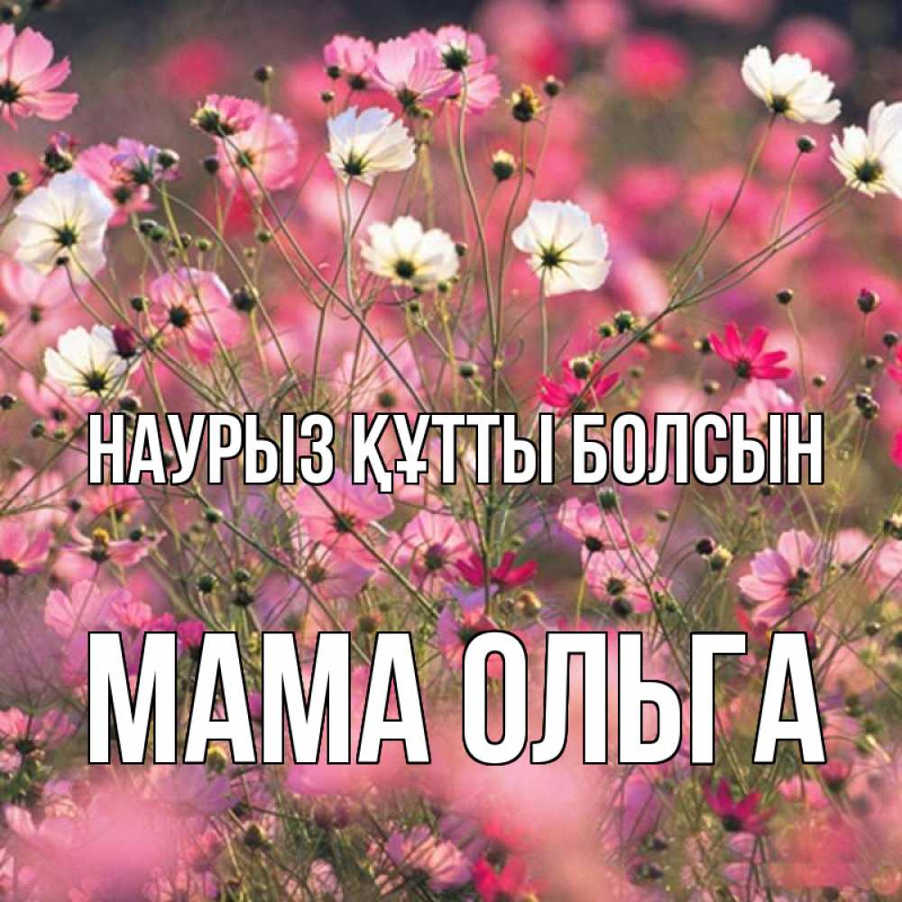 Открытка на каждый день с именем, Мама-Ольга Наурыз құтты болсын красиво 1 Прикольная открытка с пожеланием онлайн скачать бесплатно 