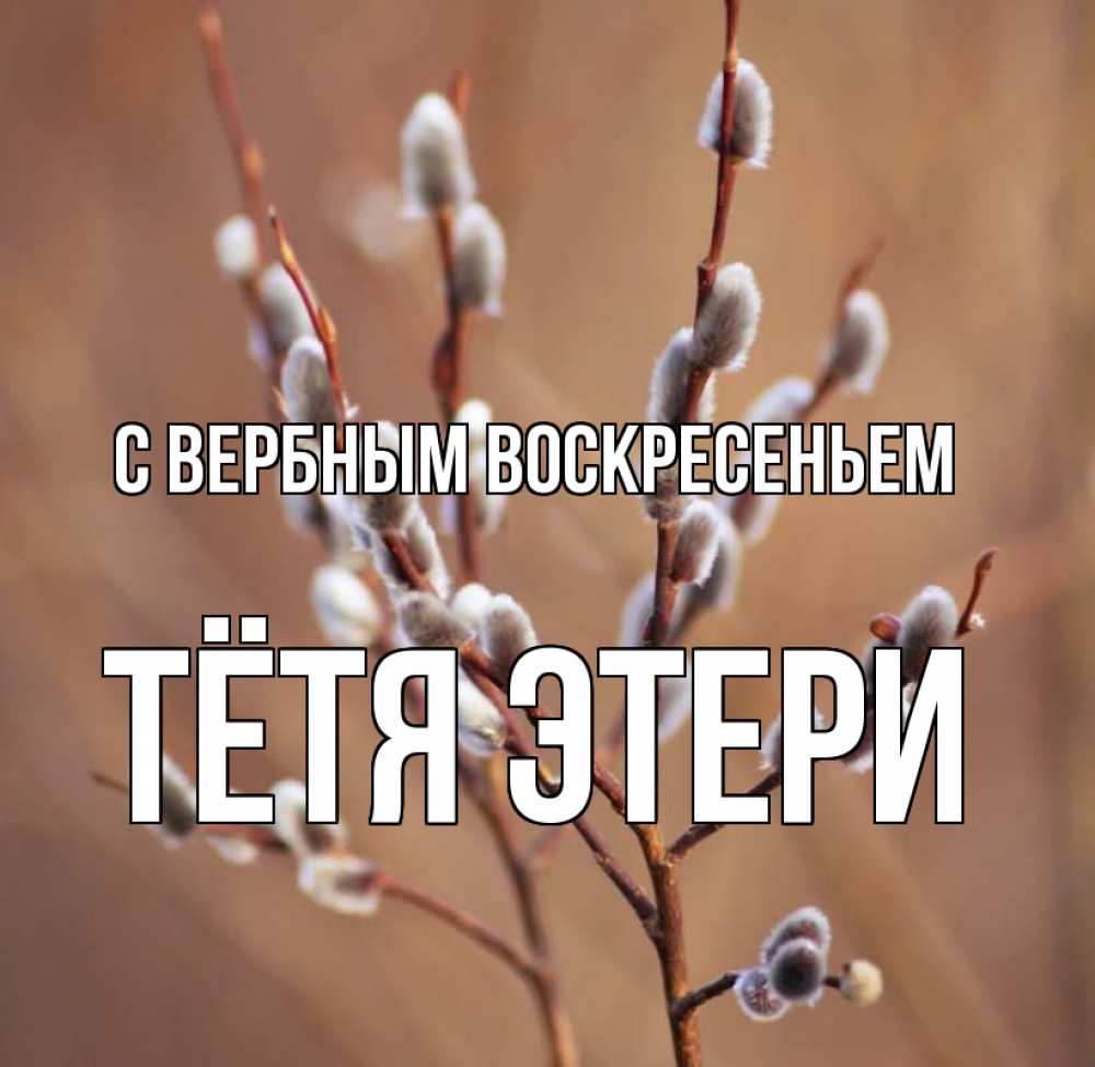 Открытка на каждый день с именем, Тётя-Этери С вербным воскресеньем верба Прикольная открытка с пожеланием онлайн скачать бесплатно 