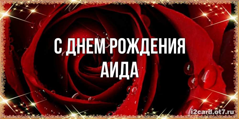 Открытка на каждый день с именем, Аида С днем рождения цветок в росе на день рождения Прикольная открытка с пожеланием онлайн скачать бесплатно 