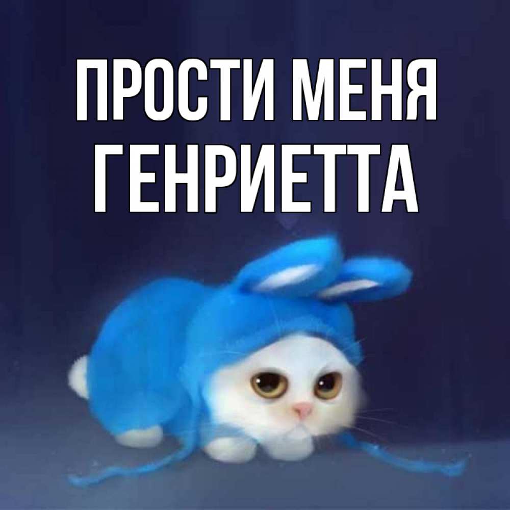 Открытка на каждый день с именем, Генриетта Прости меня невинный котозай просит прощения Прикольная открытка с пожеланием онлайн скачать бесплатно 