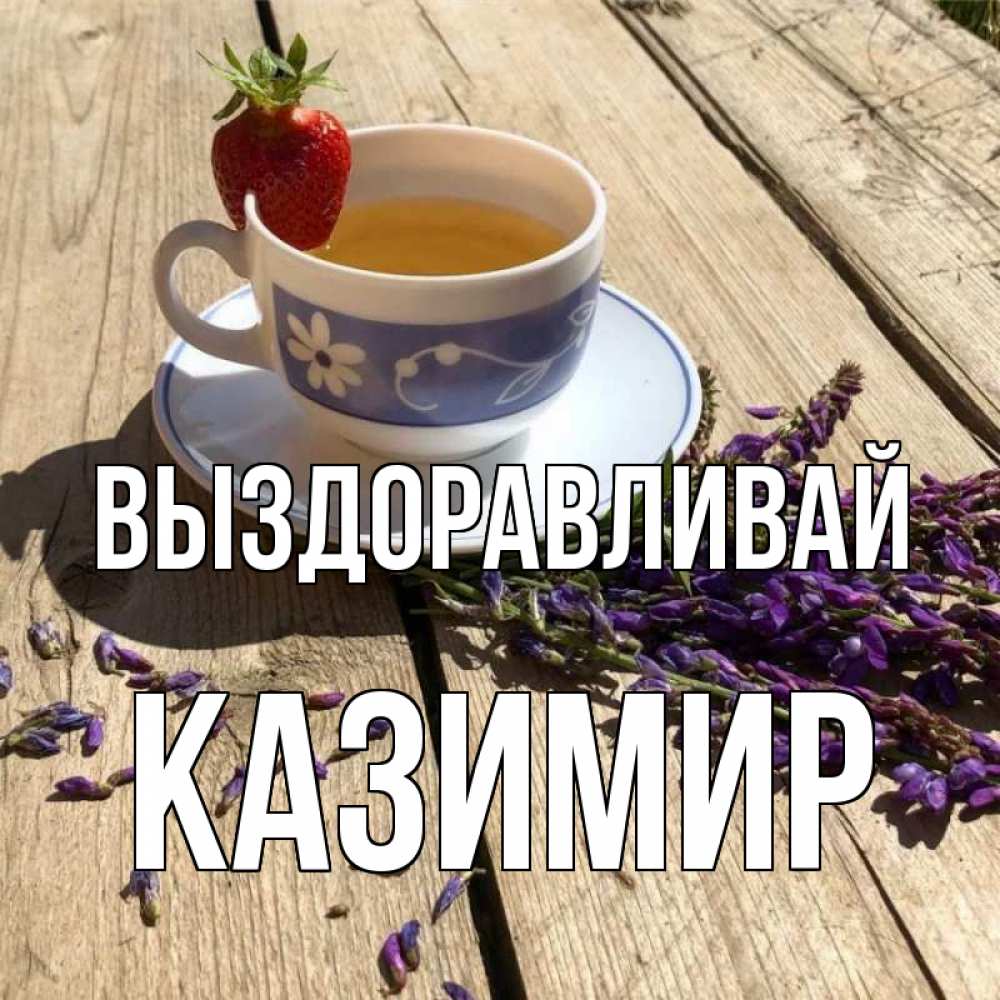 Открытка на каждый день с именем, Казимир Выздоравливай чай Прикольная открытка с пожеланием онлайн скачать бесплатно 