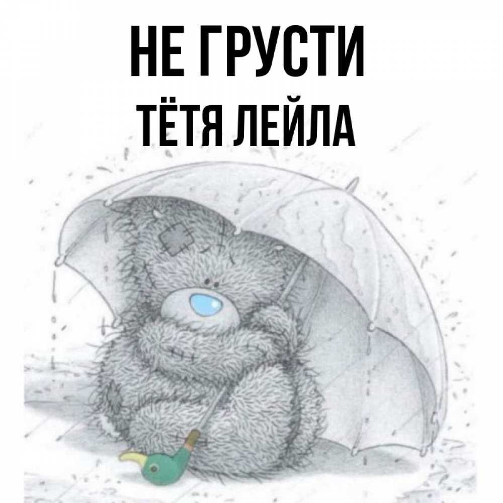 Открытка на каждый день с именем, Тётя-Лейла Не грусти спасите мишку Тедди Прикольная открытка с пожеланием онлайн скачать бесплатно 