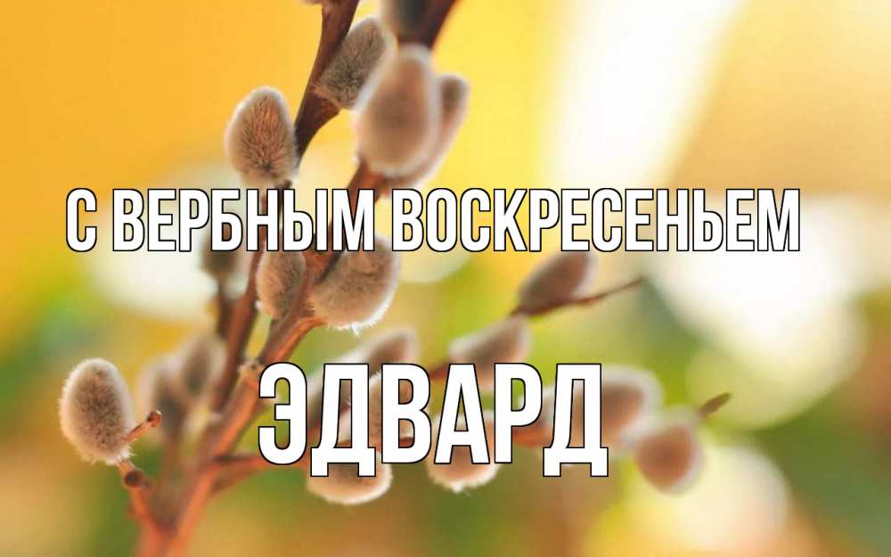 Открытка на каждый день с именем, Эдвард С вербным воскресеньем верба Прикольная открытка с пожеланием онлайн скачать бесплатно 