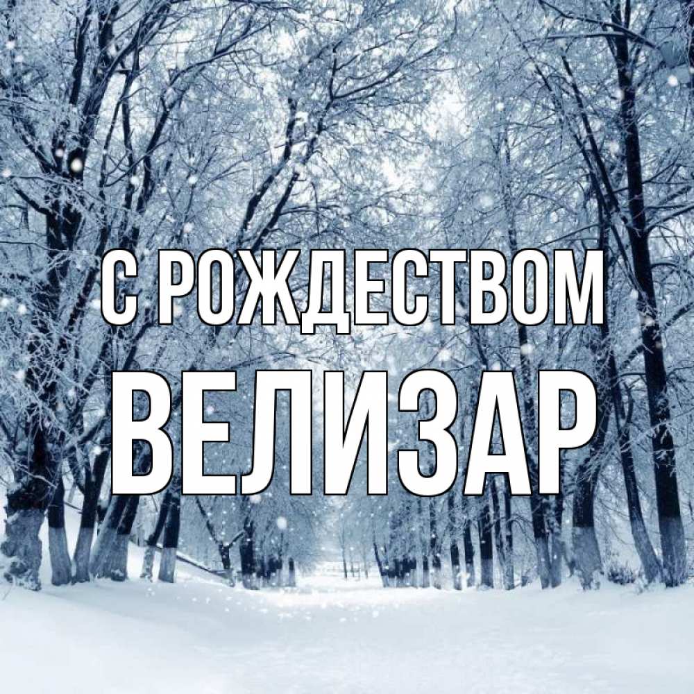 Открытка на каждый день с именем, Велизар С рождеством снег, лес, парк Прикольная открытка с пожеланием онлайн скачать бесплатно 