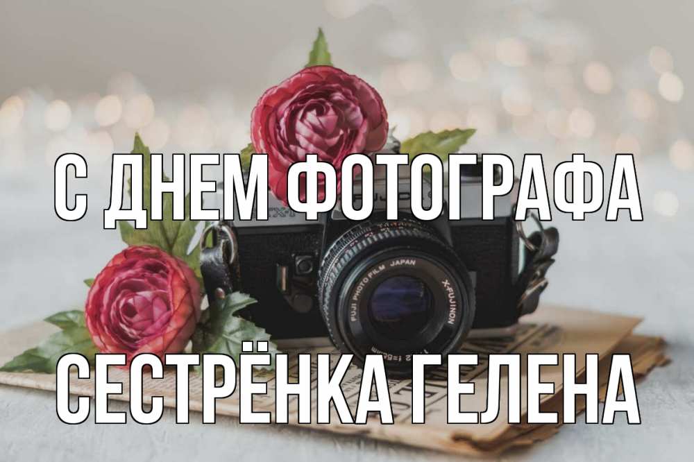 Открытка на каждый день с именем, Сестрёнка-Гелена С днем фотографа с днем фотографа Прикольная открытка с пожеланием онлайн скачать бесплатно 