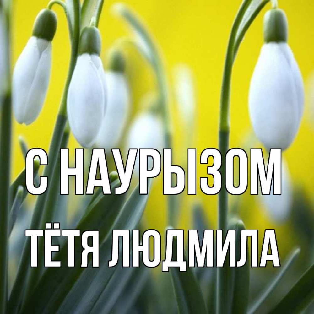 Открытка на каждый день с именем, Тётя-Людмила С наурызом весенние цветы Прикольная открытка с пожеланием онлайн скачать бесплатно 