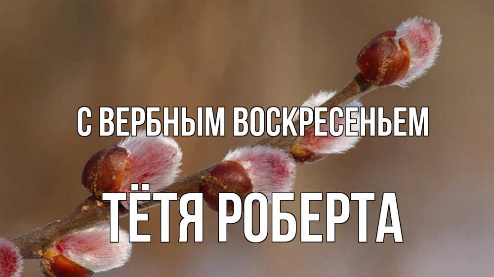 Открытка на каждый день с именем, Тётя-Роберта С вербным воскресеньем верба Прикольная открытка с пожеланием онлайн скачать бесплатно 