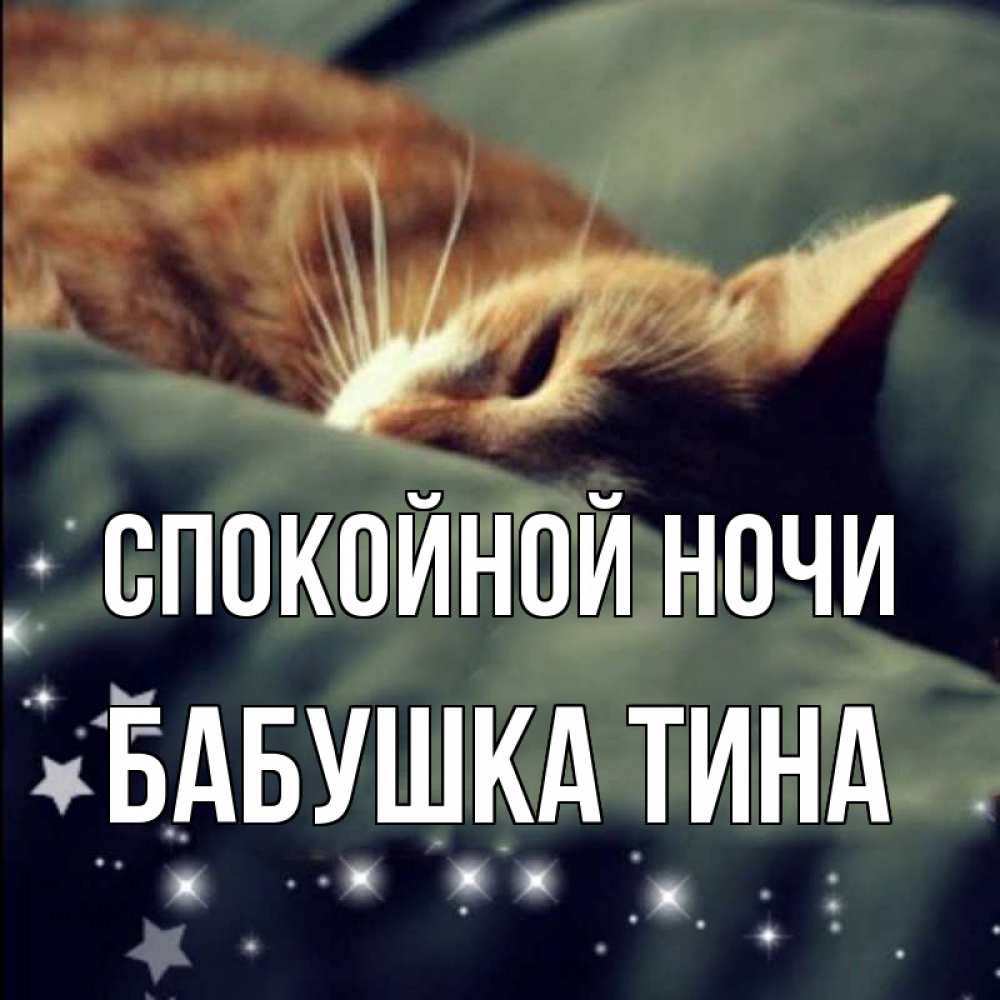 Открытка на каждый день с именем, Бабушка-Тина Спокойной ночи кроватка Прикольная открытка с пожеланием онлайн скачать бесплатно 
