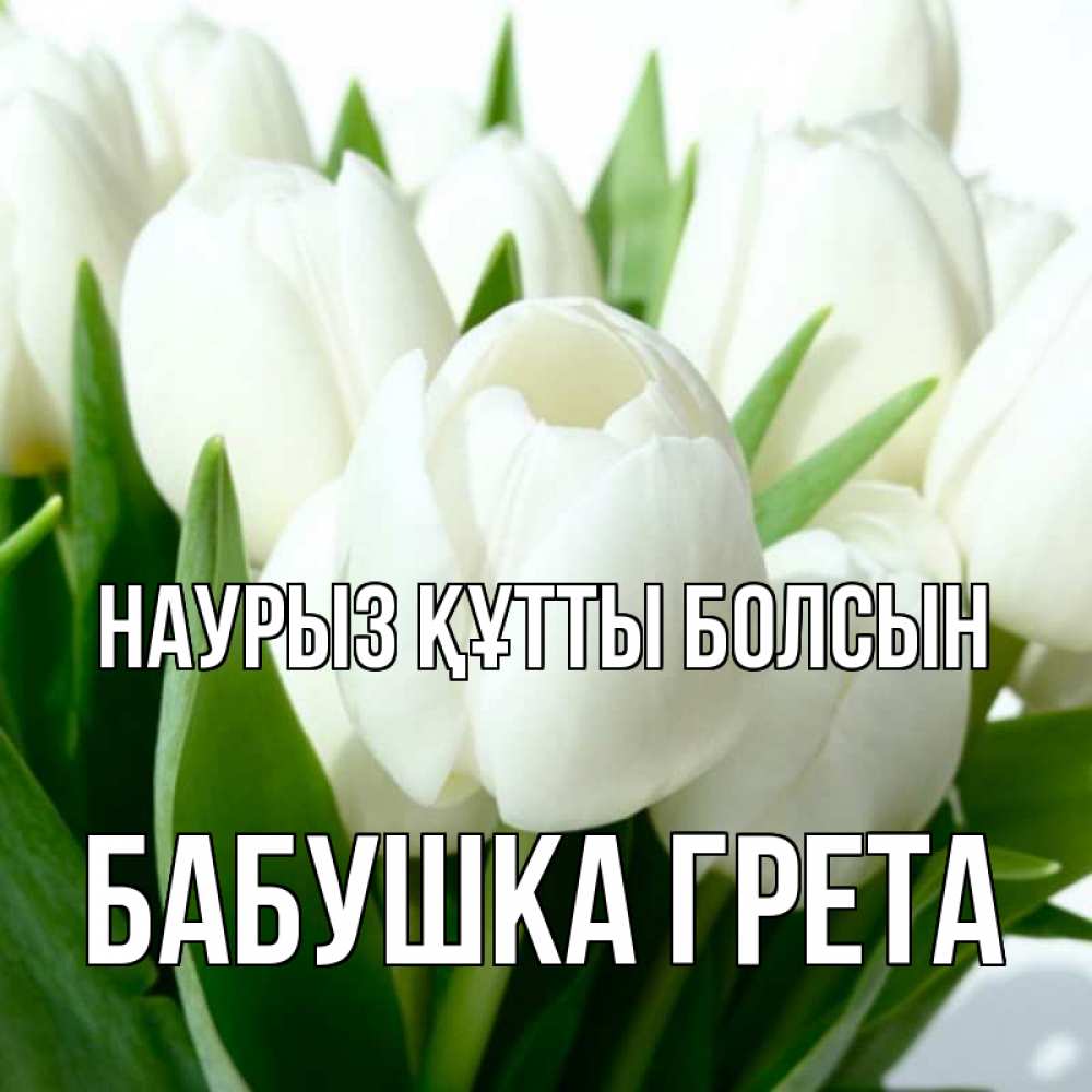 Открытка на каждый день с именем, Бабушка-Грета Наурыз құтты болсын цветы Прикольная открытка с пожеланием онлайн скачать бесплатно 