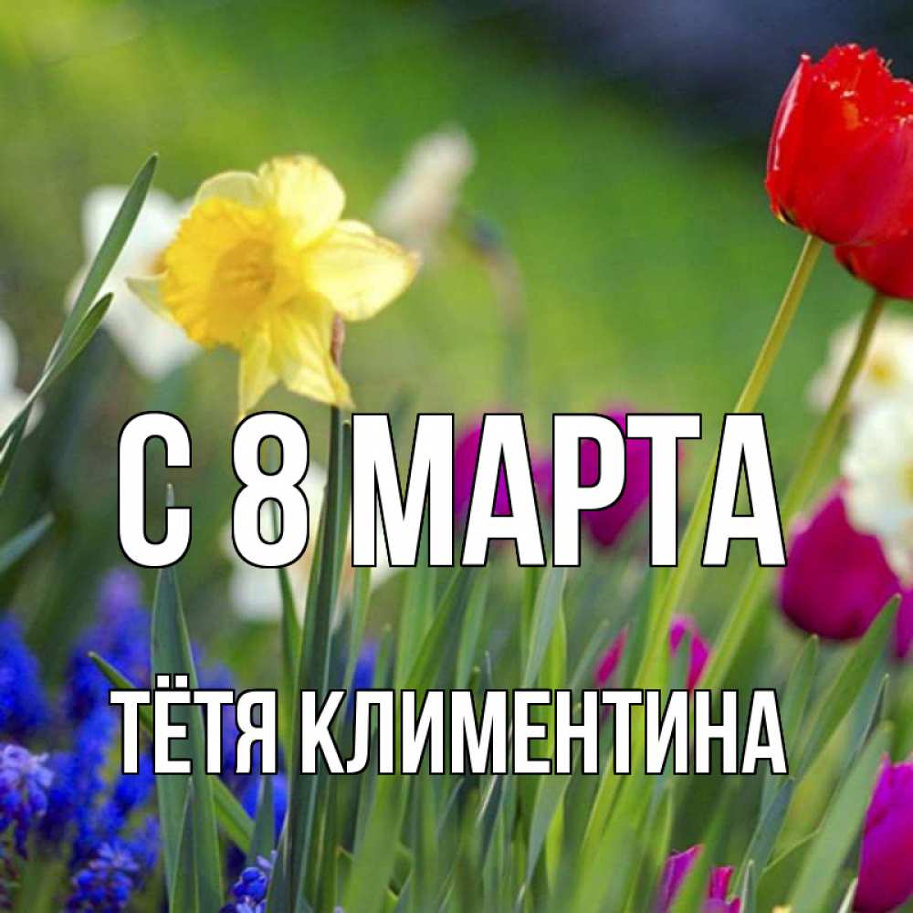 Открытка на каждый день с именем, Тётя-Климентина С 8 МАРТА международный женский день 3 Прикольная открытка с пожеланием онлайн скачать бесплатно 