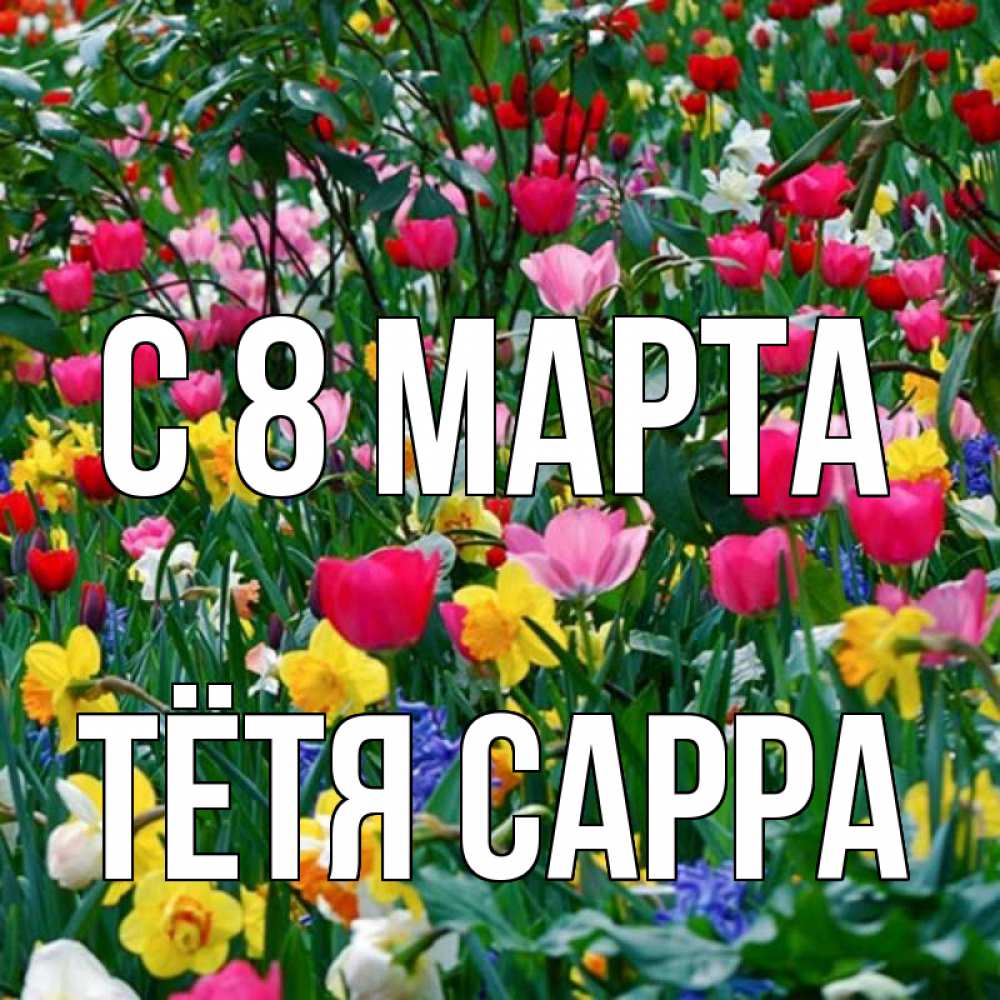 Открытка на каждый день с именем, Тётя-Сарра С 8 марта с международным женским днем поздравления для женщины Прикольная открытка с пожеланием онлайн скачать бесплатно 