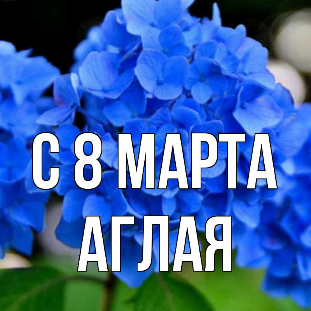 Открытка на каждый день с именем, Аглая С 8 МАРТА синие цветы Прикольная открытка с пожеланием онлайн скачать бесплатно 