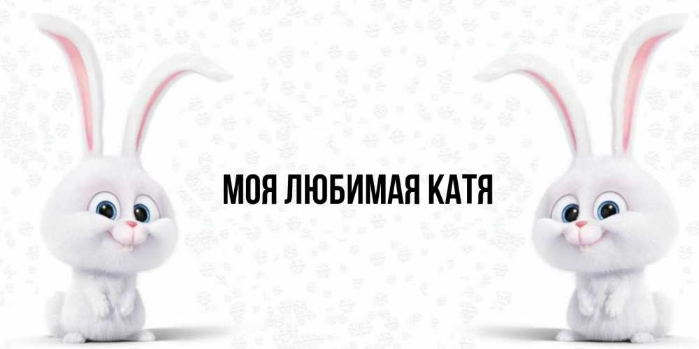 Открытка на каждый день с именем, Моя-любимая-Катя Главная кролики с длинными ушками Прикольная открытка с пожеланием онлайн скачать бесплатно 