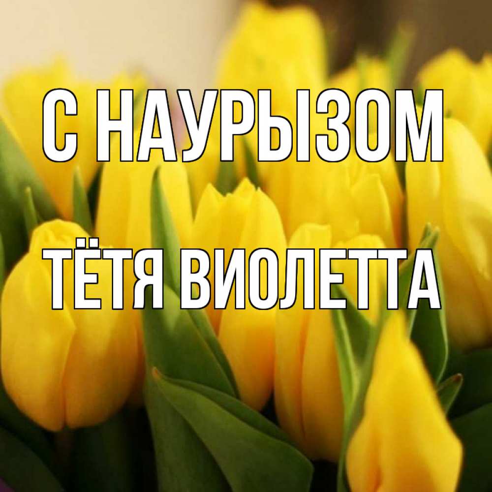 Открытка на каждый день с именем, Тётя-Виолетта С наурызом цветы Прикольная открытка с пожеланием онлайн скачать бесплатно 
