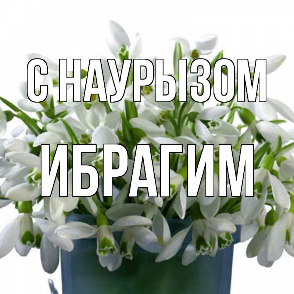 Открытка на каждый день с именем, Ибрагим С наурызом цветы к наурызу новый год в Казахстане Прикольная открытка с пожеланием онлайн скачать бесплатно 