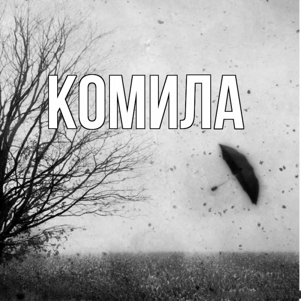 Открытка на каждый день с именем, Комила Главная летящий зонтик Прикольная открытка с пожеланием онлайн скачать бесплатно 