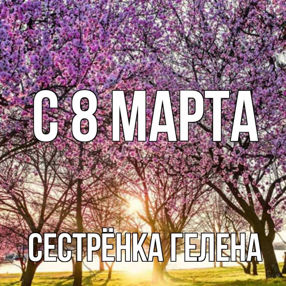 Открытка на каждый день с именем, Сестрёнка-Гелена С 8 МАРТА международный женский день Прикольная открытка с пожеланием онлайн скачать бесплатно 