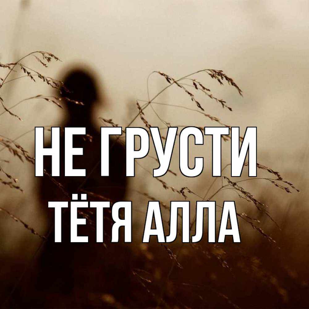 Открытка на каждый день с именем, Тётя-Алла Не грусти грусть Прикольная открытка с пожеланием онлайн скачать бесплатно 