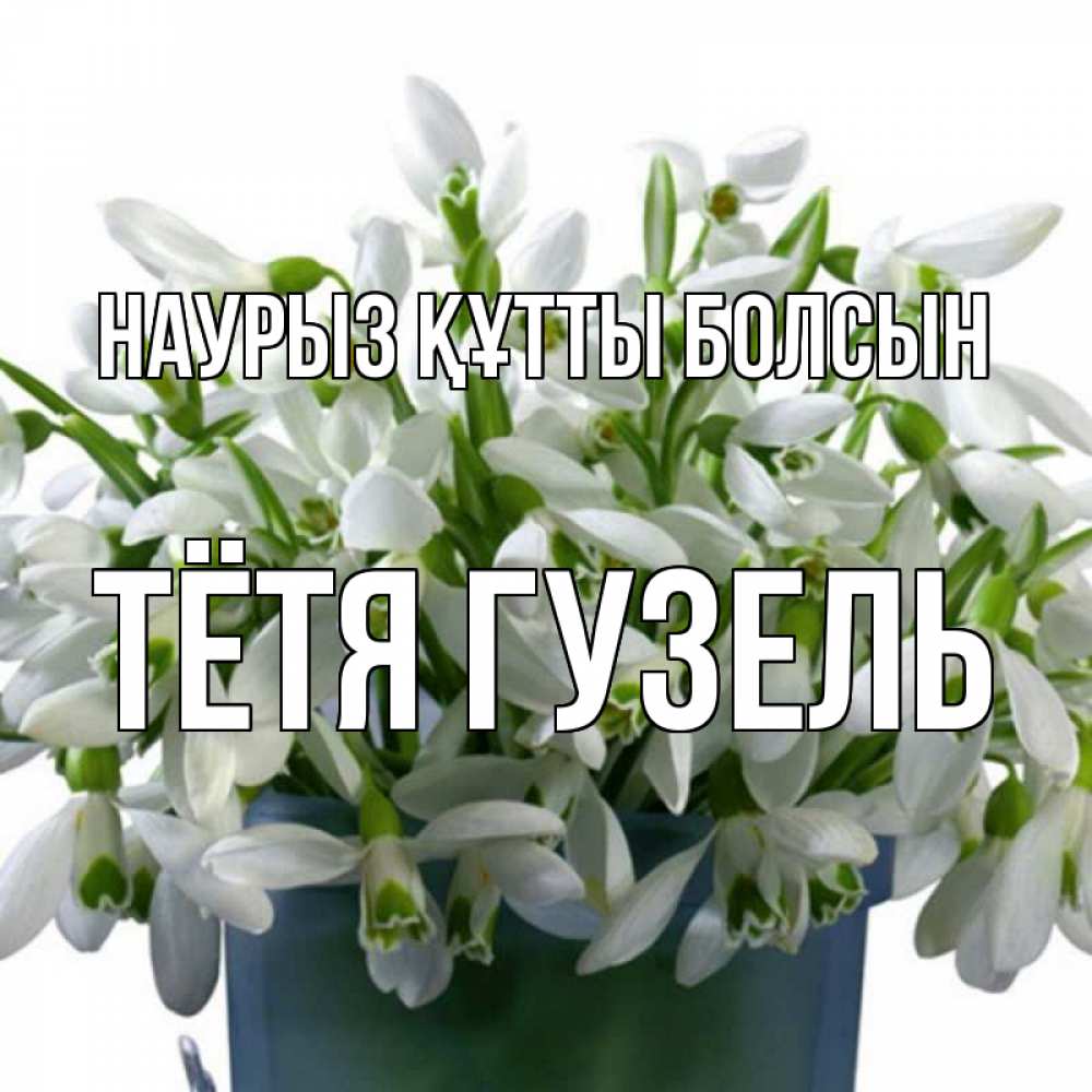 Открытка на каждый день с именем, Тётя-Гузель Наурыз құтты болсын цветы к наурызу Прикольная открытка с пожеланием онлайн скачать бесплатно 
