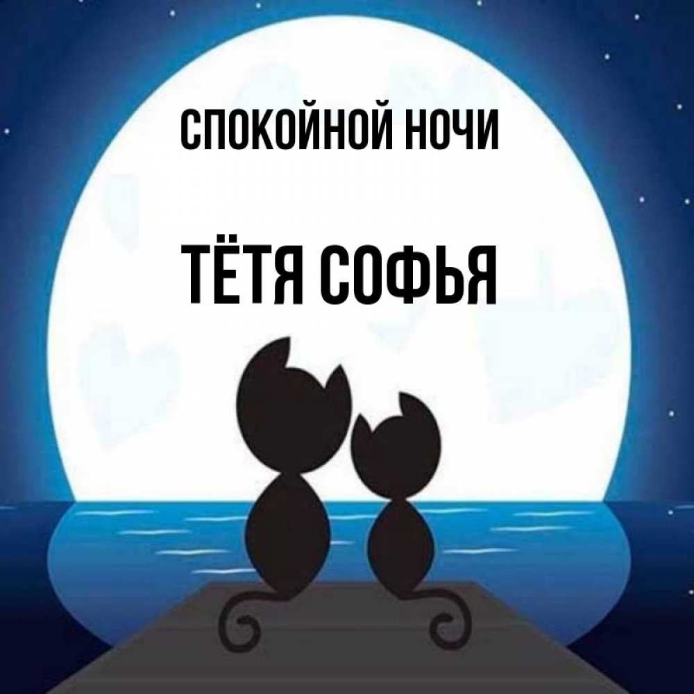 Открытка на каждый день с именем, Тётя-Софья Спокойной ночи луна море мост Прикольная открытка с пожеланием онлайн скачать бесплатно 