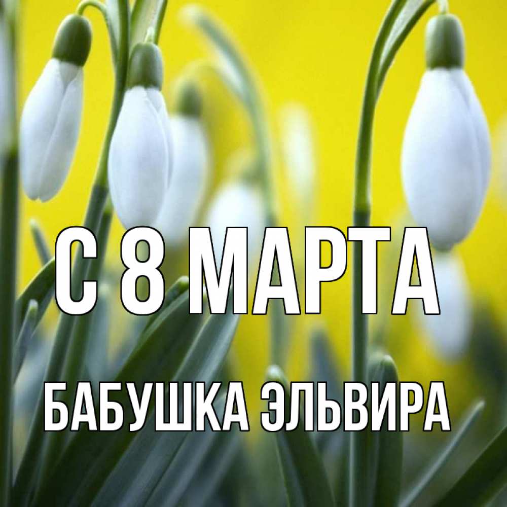 Открытка на каждый день с именем, Бабушка-Эльвира С 8 МАРТА весенние цветы Прикольная открытка с пожеланием онлайн скачать бесплатно 