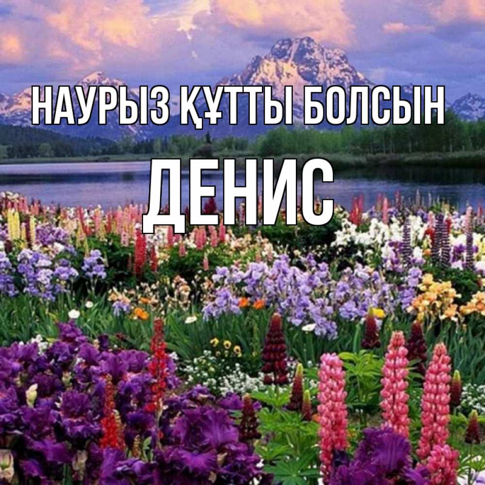 Открытка на каждый день с именем, Денис Наурыз құтты болсын наурыз Прикольная открытка с пожеланием онлайн скачать бесплатно 