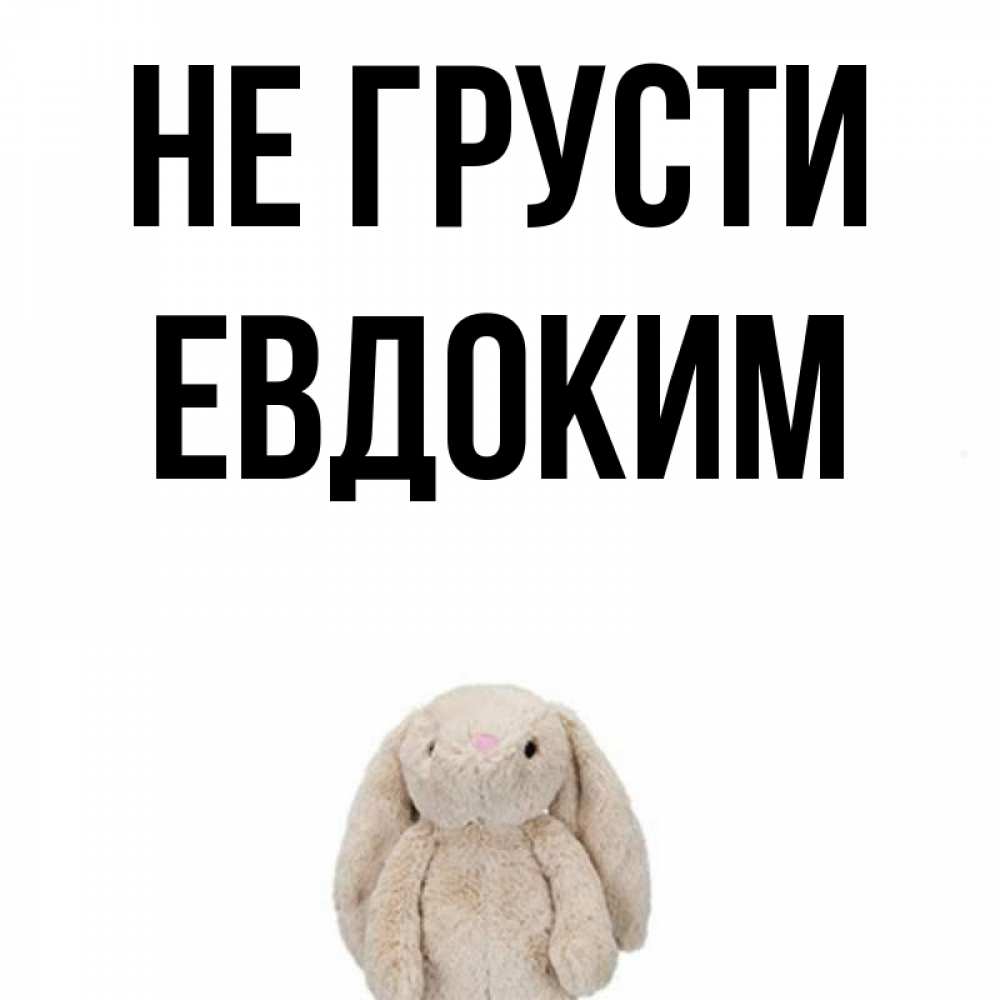 Открытка на каждый день с именем, Евдоким Не грусти детская игрушка зайчика Прикольная открытка с пожеланием онлайн скачать бесплатно 