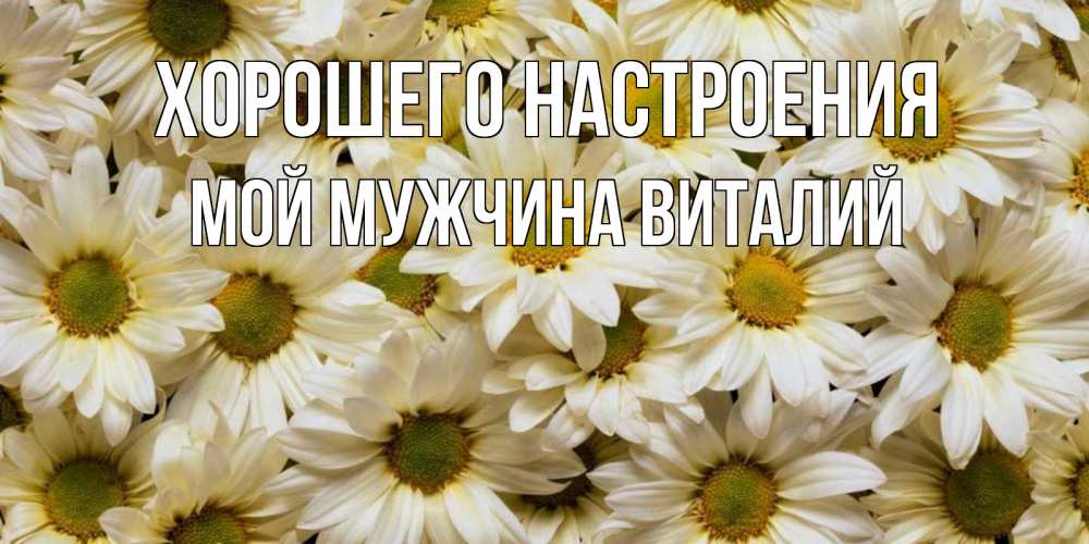 Открытка с именем, Мой мужчина Виталий, Хорошего настроения