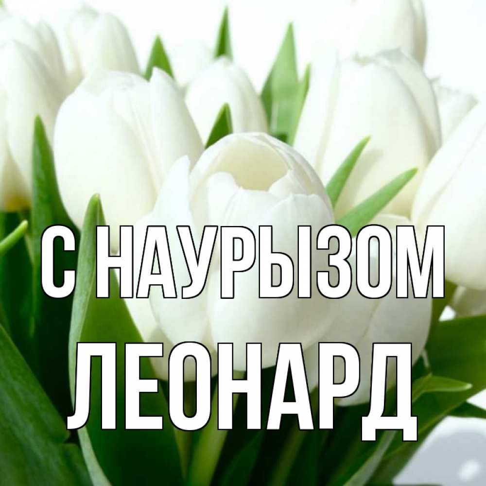 Открытка на каждый день с именем, Леонард С наурызом цветы Прикольная открытка с пожеланием онлайн скачать бесплатно 