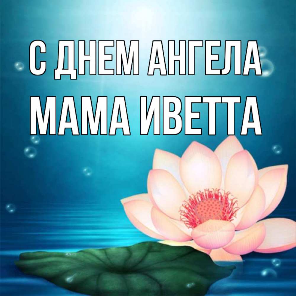 Открытка на каждый день с именем, Мама-Иветта С днем ангела кувшинка Прикольная открытка с пожеланием онлайн скачать бесплатно 