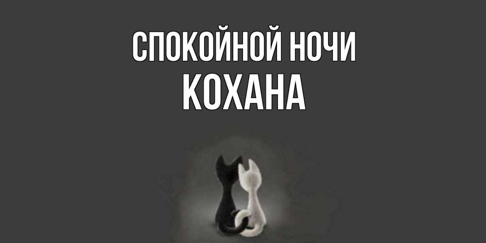 Открытка на каждый день с именем, Кохана Спокойной ночи коты Прикольная открытка с пожеланием онлайн скачать бесплатно 