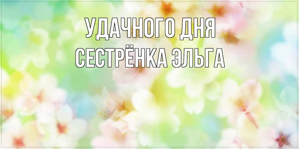 Открытка на каждый день с именем, Сестрёнка-Эльга Удачного дня удачного летнего солнечного дня Прикольная открытка с пожеланием онлайн скачать бесплатно 