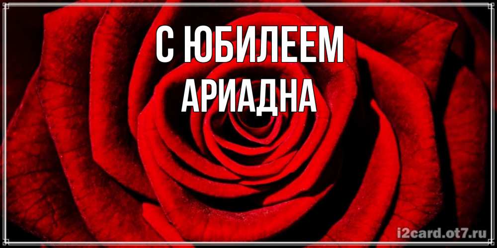 Открытка на каждый день с именем, Ариадна С юбилеем алая роза Прикольная открытка с пожеланием онлайн скачать бесплатно 