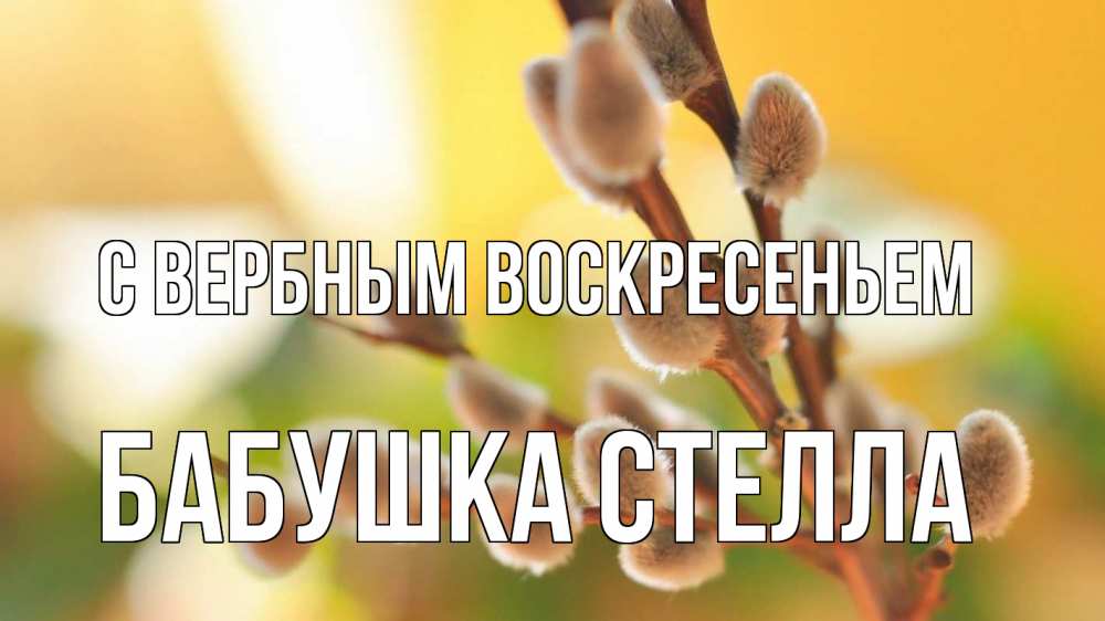 Открытка на каждый день с именем, Бабушка-Стелла С вербным воскресеньем верба 1 Прикольная открытка с пожеланием онлайн скачать бесплатно 