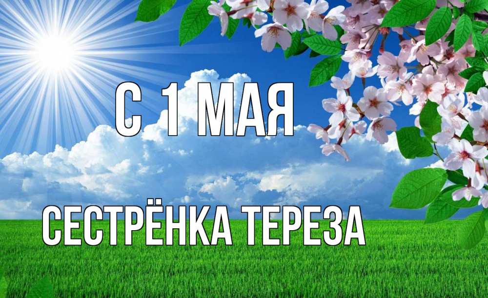 Открытка на каждый день с именем, Сестрёнка-Тереза С 1 мая С 1 мая Прикольная открытка с пожеланием онлайн скачать бесплатно 