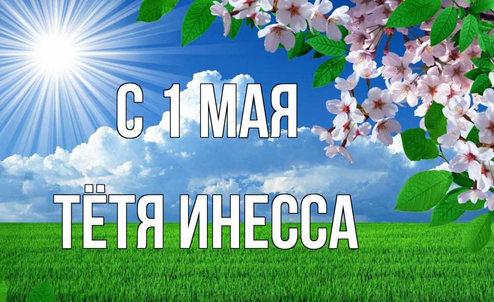 Открытка на каждый день с именем, Тётя-Инесса С 1 мая С 1 мая Прикольная открытка с пожеланием онлайн скачать бесплатно 