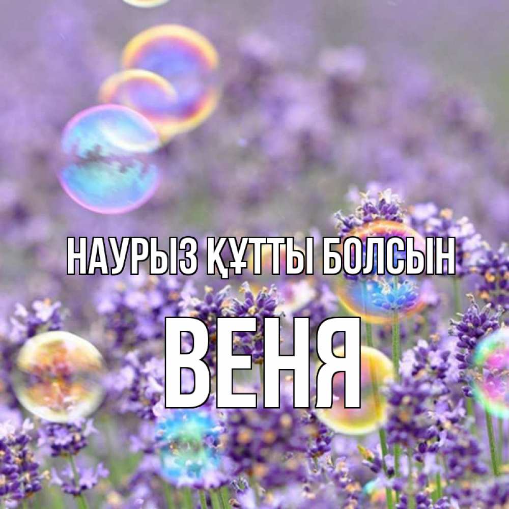 Открытка на каждый день с именем, Веня Наурыз құтты болсын цветы Прикольная открытка с пожеланием онлайн скачать бесплатно 