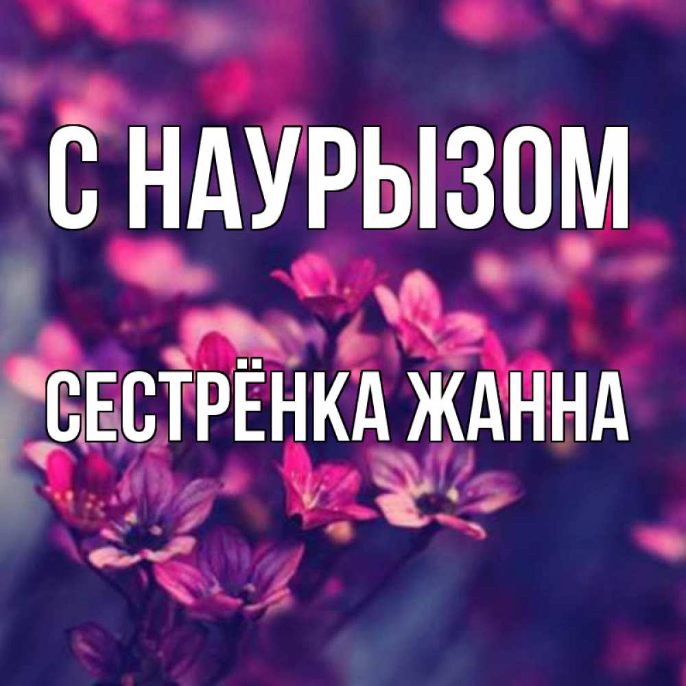 Открытка на каждый день с именем, Сестрёнка-Жанна С наурызом небольшие цветы 1 Прикольная открытка с пожеланием онлайн скачать бесплатно 