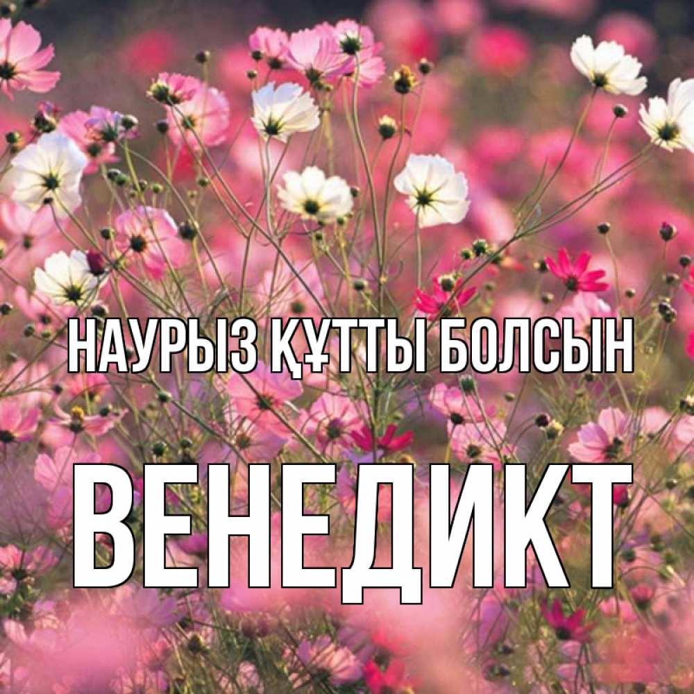 Открытка на каждый день с именем, Венедикт Наурыз құтты болсын красиво 1 Прикольная открытка с пожеланием онлайн скачать бесплатно 