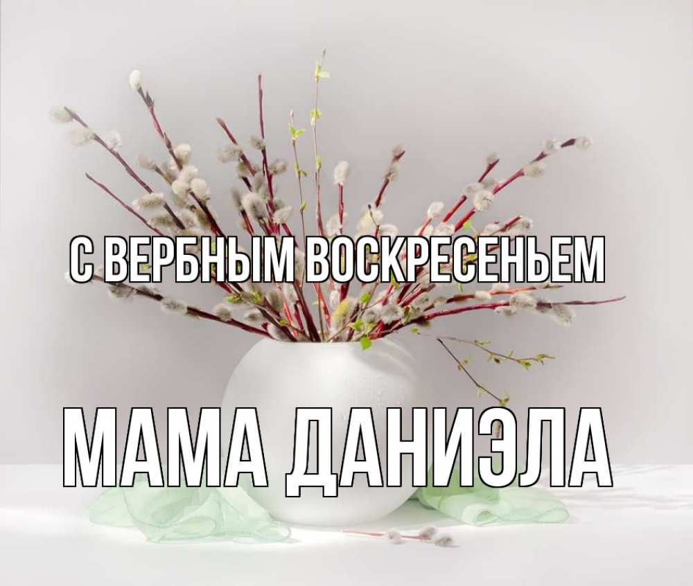 Открытка на каждый день с именем, Мама-Даниэла С вербным воскресеньем верба Прикольная открытка с пожеланием онлайн скачать бесплатно 