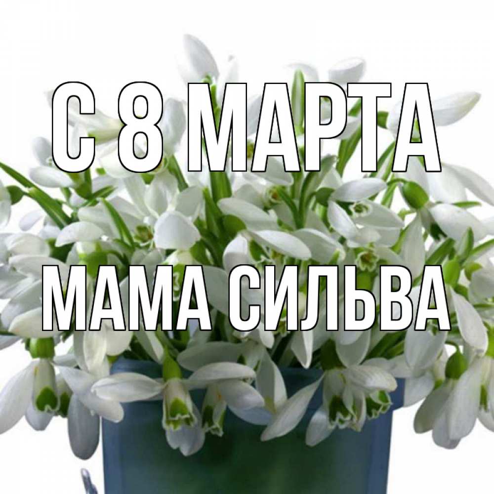 Открытка на каждый день с именем, Мама-Сильва С 8 МАРТА цветы к международному женскому дню Прикольная открытка с пожеланием онлайн скачать бесплатно 
