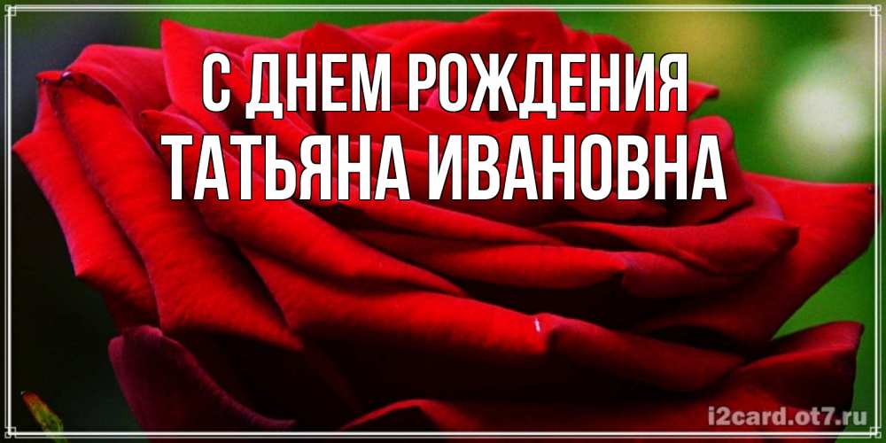 Открытка на каждый день с именем, Татьяна-Ивановна С днем рождения розочка очень красивая Прикольная открытка с пожеланием онлайн скачать бесплатно 